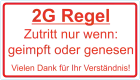2G Regel Schild als Aufkleber